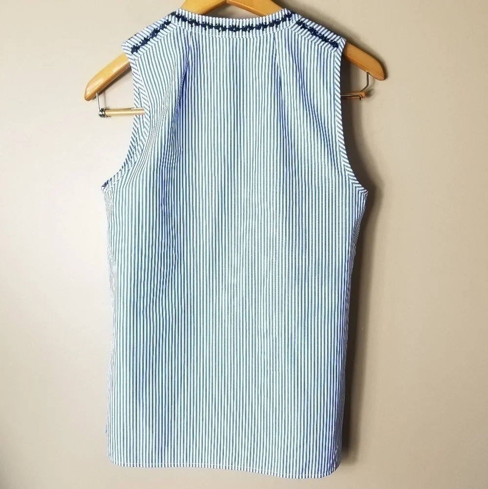 𝅺NEW! J CREW FACTORY Striped Embroidered Top 0. - Picture 4 of 8